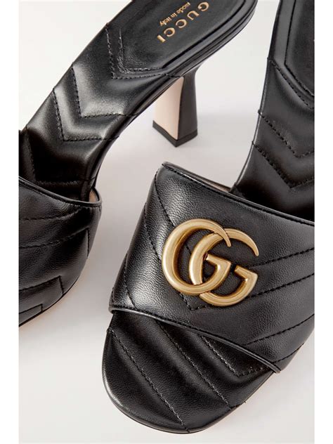 gucci marmont mule slides|Gucci Marmont leather mules.